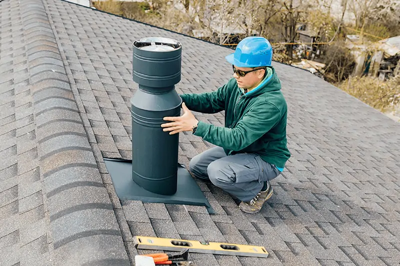 man working on chimney repair in NJ