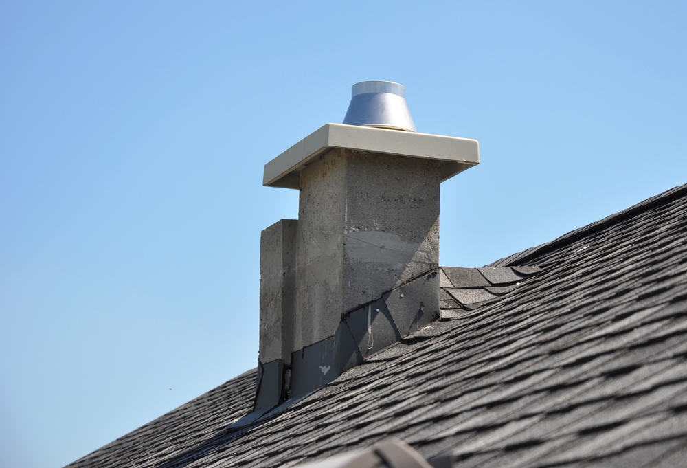 chimney on a roof.