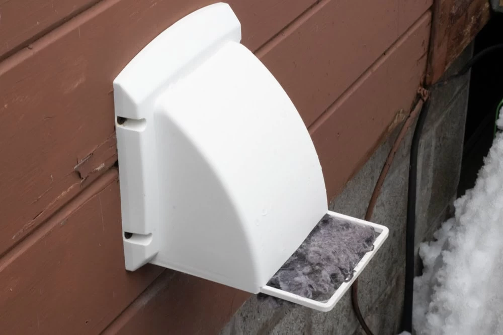 Exterior Dryer Vent Clogged with Lint